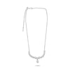 LARGE 2.89CT DIAMOND 18KT WHITE GOLD 3D CLUSTER FLOWER TEAR DROP LOVE NECKLACE