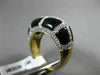ESTATE WIDE .64CT DIAMOND & ONYX 18KT WHITE & YELLOW GOLD CRISS CROSS FUN RING