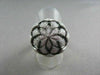 ANTIQUE 18KT WIDE FILIGREE SUN FLOWER 2.35CT DIAMOND BLACK AND WHITE GOLD RING !