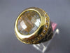 LARGE 8.90CT DIAMOND & AAA GREEN AMETHYST & ENAMEL 14KT YELLOW GOLD PANTHER RING