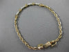 ANTIQUE .10CT DIAMOND 14K WHITE & YELLOW GOLD 3D FOUR STONE ROPE BRACELET #23328