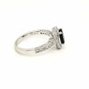 2.11CT DIAMOND & AAA TSAVORITE 18KT WHITE GOLD OVAL & ROUND HALO ENGAGEMENT RING