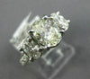 ESTATE 2.16CT DIAMOND 14KT WHITE GOLD 3D OVAL THREE STONE ENGAGEMENT RING #2184