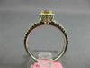 ESTATE .WIDE 89CT WHITE & FANCY YELLOW DIAMOND 18KT 2 TONE GOLD ENGAGEMENT RING