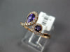 ESTATE .68CT DIAMOND & AAA AMETHYST 14KT ROSE GOLD ROUND & PEAR SHAPE SNAKE RING