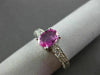 ANTIQUE 1.10CT DIAMOND & AAA PINK SAPPHIRE 14K WHITE GOLD ENGAGEMENT RING #15783