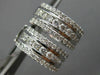 ESTATE WIDE 1.61CT DIAMOND 18KT WHITE GOLD THREE ROW HUGGIE HEART LOVE EARRINGS