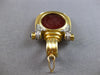 ANTIQUE LARGE DIAMOND & AAA SAPPHIRE 18K 2 TONE GOLD 3D CORNELIAN PENDANT 28157