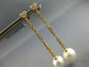 ESTATE LARGE .47CT DIAMOND & AAA SOUTH SEA PEARL 18KT YELLOW GOLD HEART SHAPE EARRINGS