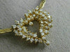 ESTATE 1.20CT DIAMOND 14KT YELLOW GOLD CLASSIC FANCY OPEN HEART NECKLACE #6034