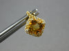 2.25CT DIAMOND & AAA CITRINE 14KT YELLOW GOLD CUSHION & ROUND HANGING EARRINGS