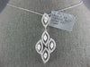 LARGE 1.16CT DIAMOND 18K WHITE GOLD 3D ROUND & MARQUISE SHAPE MULTI LEAF PENDANT