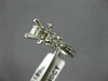 ESTATE .40CT DIAMOND 14K WHITE GOLD 3D 3 STONE SEMI MOUNT ENGAGEMENT RING #5991