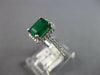 1.23CT DIAMOND & AAA EMERALD 18KT WHITE GOLD SQUARE & ROUND HALO ENGAGEMENT RING