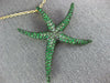 ESTATE EXTRA LARGE 3.51CT AAA TSAVORITE 18KT YELLOW GOLD 3D STARFISH FUN PENDANT