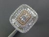 4.34CT DIAMOND 18K WHITE & ROSE GOLD 3D ROUND & BAGUETTE BALLERINA COCKTAIL RING