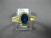 ESTATE 1.65CT DIAMOND & AAA OVAL CUT SAPPHIRE 14K YELLOW GOLD 3D ENGAGEMENT RING