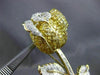 ANTIQUE LARGE 9.35CT DIAMONDS & TOPAZ 18KT TWO TONE GOLD FLOWER PIN BROOCH 21852