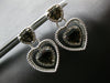 4.35CT DIAMOND & AAA SMOKEY TOPAZ 14KT WHITE GOLD TRIPLE HEART HANGING EARRINGS