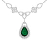 4.7CT DIAMOND & AAA EMERALD 14KT WHITE GOLD PEAR SHAPE & ROUND LARIAT NECKLACE