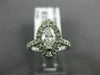ESTATE LARGE 1.0CT ROUND & MARQUISE DIAMOND 14K WHITE GOLD HALO ENGAGEMENT RING