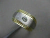 ESTATE WIDE .25CT ROUND DIAMOND 14KT TWO TONE GOLD 3D STRIPED MEN'S RING #17572
