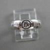 ESTATE DIAMOND 14K WHITE GOLD 3 STONE BEZEL ROUND ENGAGEMENT RING 5MM WIDE 20724