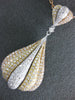 ESTATE EXTRA LARGE 3.61CT DIAMOND 18KT TRI COLOR GOLD 3D CLASSIC CROWN PENDANT