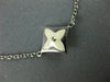 ESTATE .53CT DIAMOND & WHITE ENAMEL 18KT WHITE GOLD FLOWER BY THE YARD NECKLACE