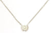 ESTATE .14CT DIAMOND 14KT WHITE GOLD ROUND CLASSIC BEZEL SOLITAIRE LOVE NECKLACE