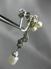 ANTIQUE LARGE .25CT DIAMOND & AAA SOUTH SEA PEARL 18KT WHITE GOLD LEAF EARRINGS