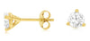 ESTATE 1.0CT DIAMOND 14K YELLOW GOLD ROUND CLASSIC 3 PRONG MARTINI STUD EARRINGS