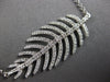 ESTATE LARGE .64CT DIAMOND 18KT WHITE GOLD 3D MULTI LEAF FUN NECKLACE