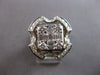 EXTRA LARGE 2.14CT DIAMOND 18K WHITE GOLD 3D ROUND & BAGUETTE FLORAL SQUARE RING