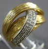 ESTATE WIDE .63CT DIAMOND 14KT 2 TONE GOLD 3D MULTI ROW CRISS CROSS X LOVE RING
