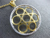 ESTATE LARGE 1.53CT DIAMOND 18KT 2 TONE GOLD MULTI CIRCULAR FLOWER LOVE PENDANT