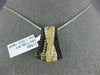 ESTATE LARGE 1.05CT MULTI COLOR DIAMOND 18KT TRI COLOR GOLD 3D X LOVE PENDANT