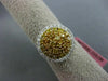 ESTATE LARGE 1.09CT DIAMOND 18KT WHITE & YELLOW GOLD HALO CIRCULAR COCKTAIL RING