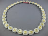EXTRA LARGE 51.47CT WHITE & CANARY DIAMOND 18KT 2 TONE GOLD DOUBLE HALO NECKLACE
