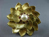 ANTIQUE LARGE .24CT GARNET & PEARL 14KT YELLOW GOLD FLOWER FILIGREE BROOCH 20413