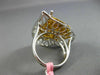 EXTRA LARGE 3.90CT WHITE & FANCY YELLOW DIAMOND 18K 2 TONE GOLD HEART LOVE RING
