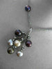 ANTIQUE LARGE .12CT DIAMOND & AAA PEARL 14K BLACK GOLD ETOILE 3D FLORAL NECKLACE