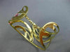 ESTATE LARGE 1.55CT DIAMOND 14K YELLOW GOLD 3D MULTI WAVE FLOWER BANGLE BRACELET