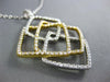EXTRA LARGE 1.57CT DIAMOND 18KT 2 TONE GOLD MULTI SQUARE LOVE KNOT FUN PENDANT
