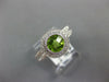 1.27CT DIAMOND & AAA PERIDOT 14KT WHITE GOLD ROUND HALO FILIGREE BEZEL FUN RING