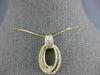 .5CT DIAMOND 14K YELLOW GOLD ROUND & BAGUETTE DOUBLE OVAL HALO LOVE KNOT PENDANT