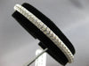 WIDE 4.24CT DIAMOND 14KT 2 TONE GOLD MULTI ROW SEMI ETERNITY FLEXIBLE BRACELET