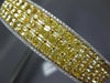 EXTRA LARGE 18.60CT WHITE & FANCY YELLOW DIAMOND 18KT WHITE GOLD BANGLE BRACELET