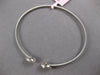 WIDE .60CT DIAMOND 14KT WHITE GOLD CLUSTER DOUBLE OVAL FLEXIBLE BANGLE BRACELET