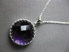 LARGE 10.49CT AAA AMETHYST 14KT WHITE GOLD ROUND FILIGREE FUN FLOATING PENDANT